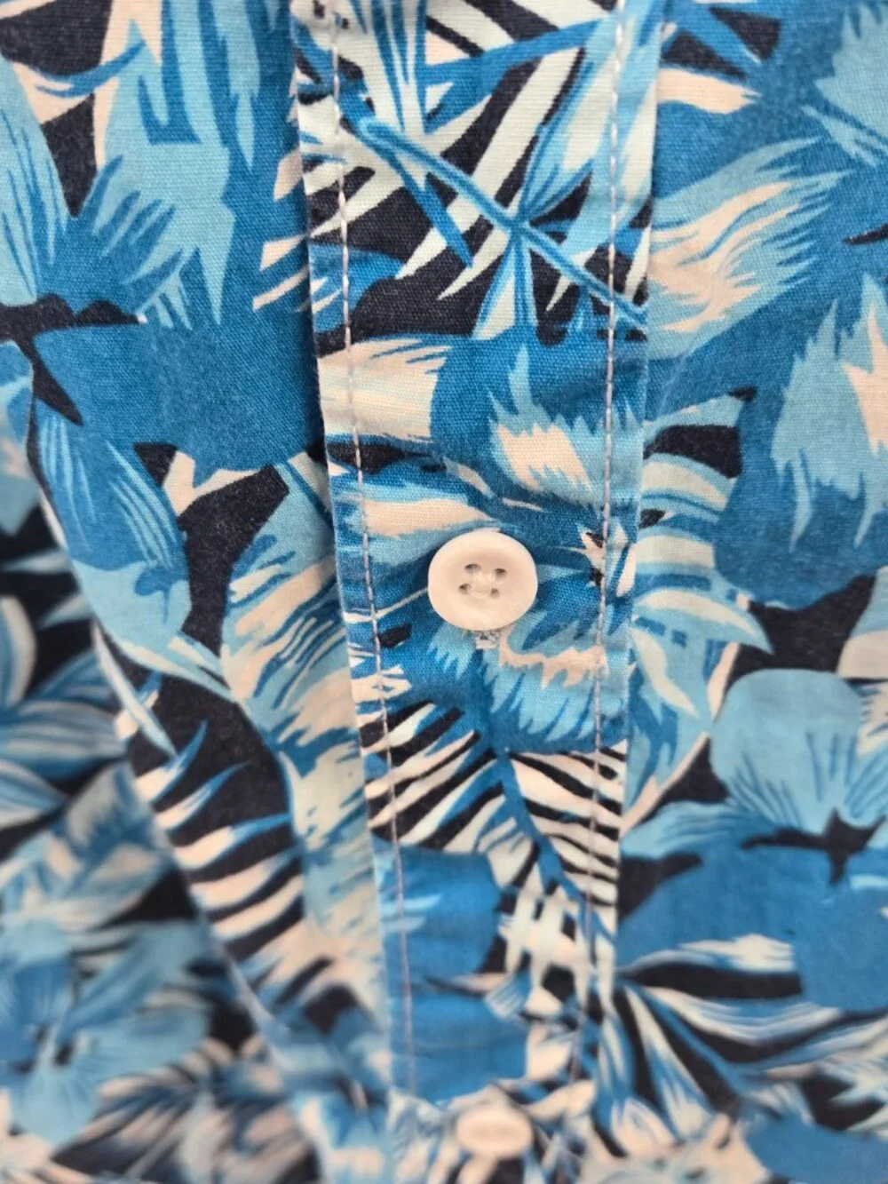 Free Planet Blue Tropical 100% Cotton Aloha Button Down Shirt Size 4x